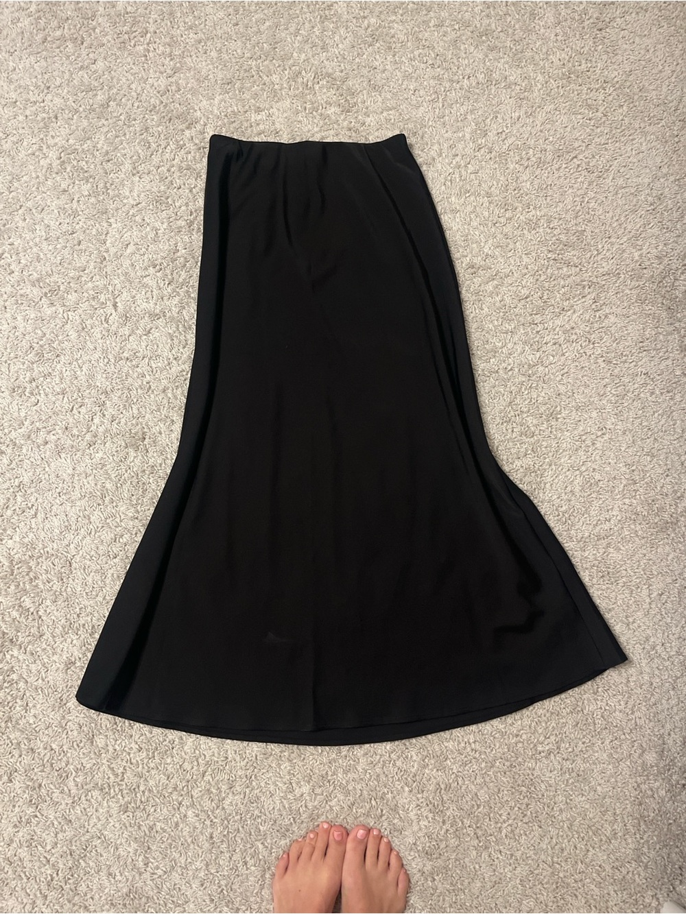 Zara Black A-Line Maxi Skirt
